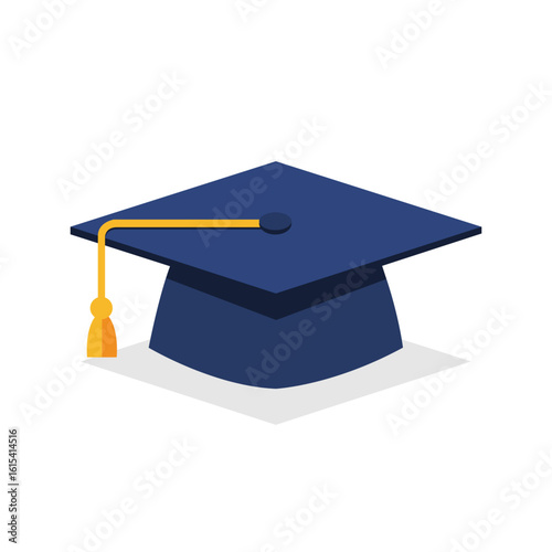 University cap vector design on transparent background. Education, academic accessory illustration