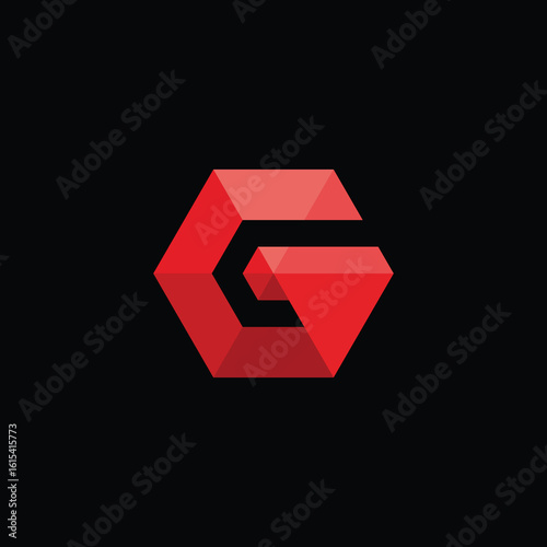 Geometric Hexagon Letter G Logo Design Vector Template