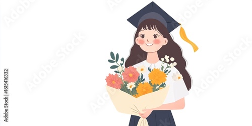 young woman in graduation gown with diploma