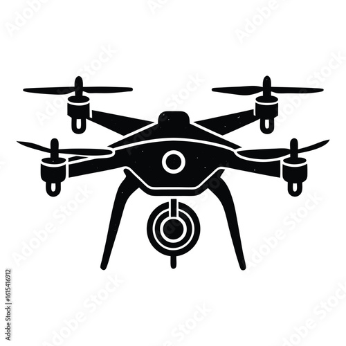 Flying Drone Vector – Modern Surveillance Equipment