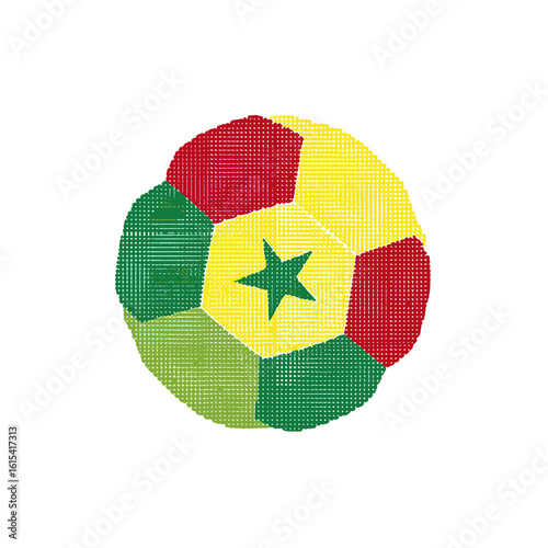 Senegalese national flag design football.