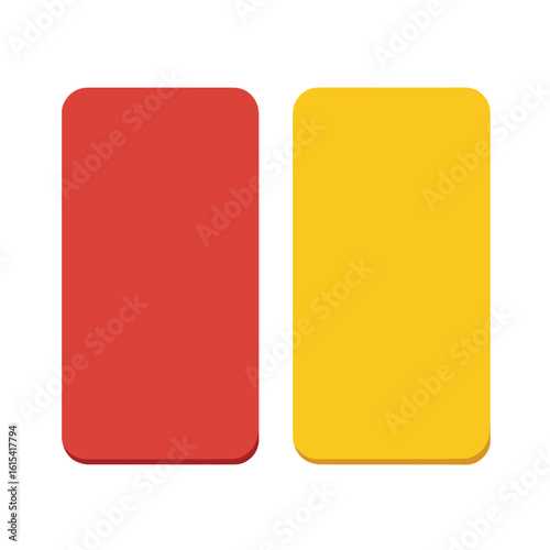 Red and yellow rectangular cards.
