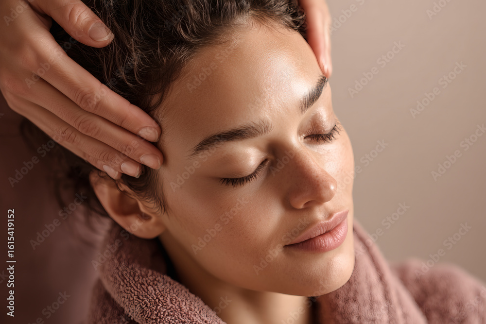 Fototapeta premium Relaxing facial massage at a wellness center