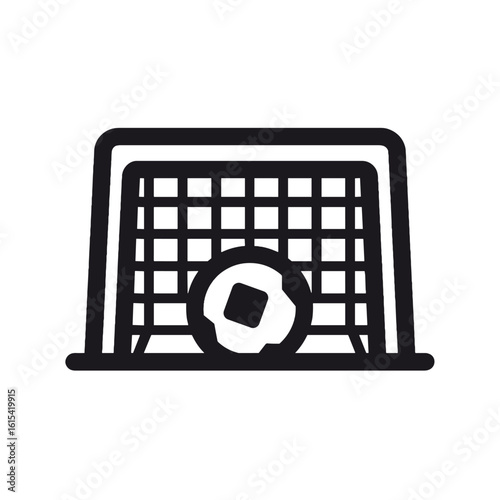 Soccer ball in net.