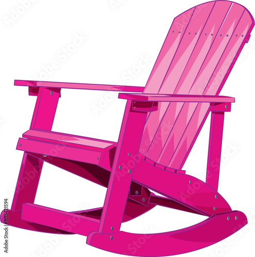 Classic Wooden Rocking Chair with Slatted Back