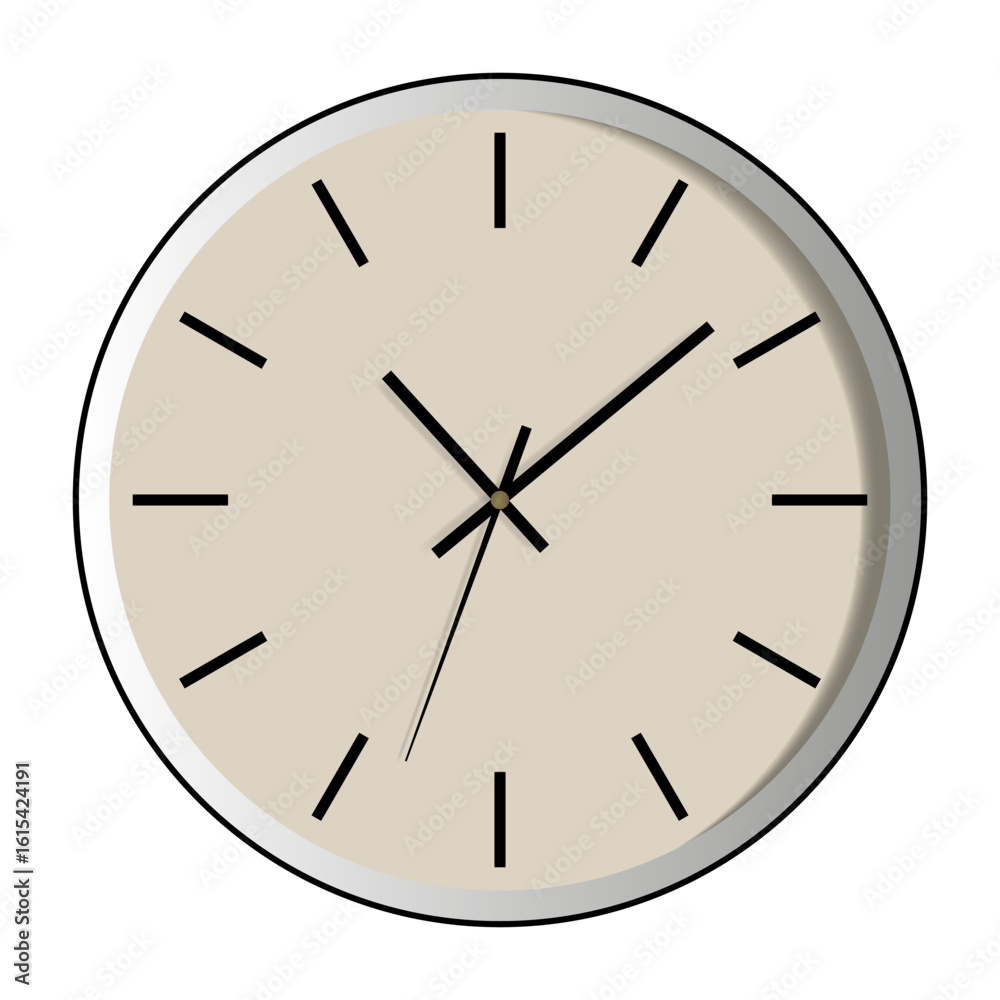Wall clock in flat style. Pastel color home decor. Minimal round shape element for cozy interior. Wall clock in flat style. Pastel color home decor. Minimal round shape element for cozy interior.