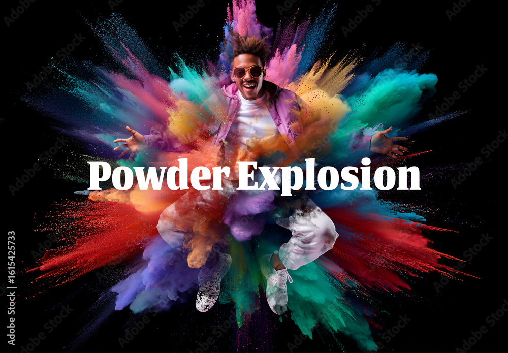 Powder Explosion Photo Effect Stock Template | Adobe Stock