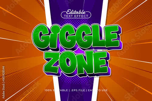 giggle zone editable text effect with a comic and kids text style
