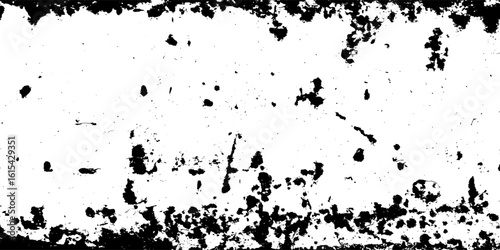 Abstract grungy bw bg featuring rust or dirt textures. Weathered aged metal surface. Vintage-looking old wall or floor with signs of corrosion. Vector artwork.