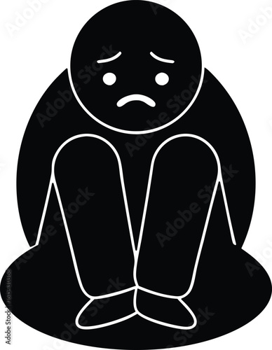 depressed mood vector icon.