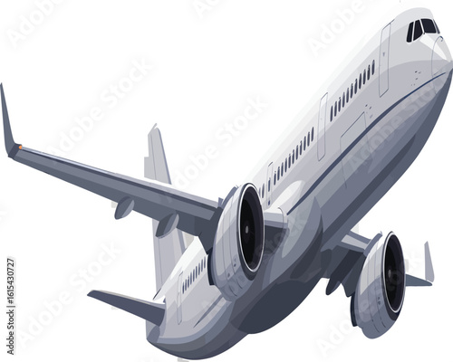 Sleek modern jetliner soaring through the sky, ready for global travel and business journeys