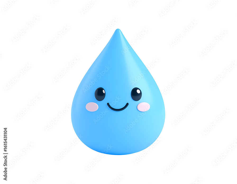 Happy Water Drop 3D Illustration Happy Water Drop 3D Illustration