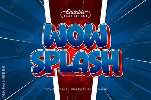 wow splash editable text effect with a comic and kids text style