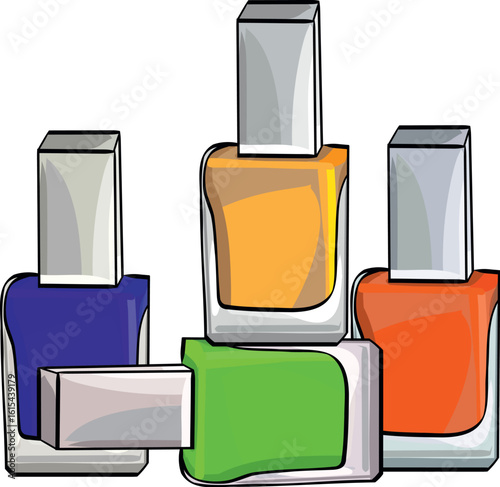 Assorted Nail Polish Bottles for Beauty and Manicure Concepts