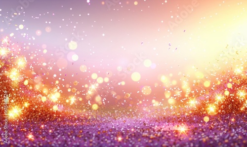 Dreamy twinkling bokeh background with shimmering lights and soft colors