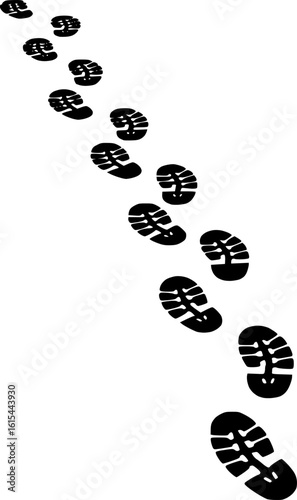 Up footprint trail of human, human footprints silhouette – stock vector