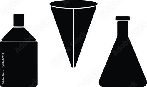 cone vial bottle vector icon.