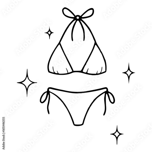 holiday beachwear line art