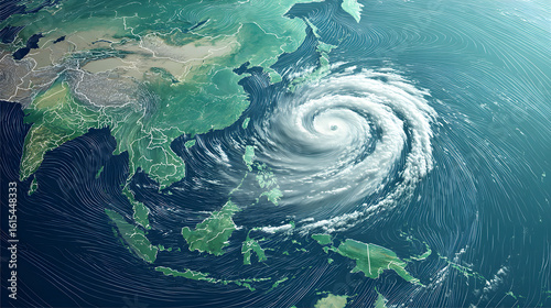 Typhoon strikes japan aerial and satellite imagery showcasing nature's fury and extreme weather
