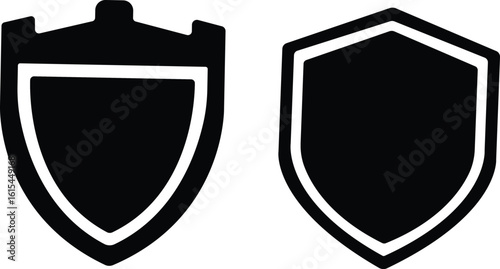protect shield icon set.Military, Ornate, Armour, Emblem, Protection, Security, Guard.Shield badge quality symbol isolated on transparent background. Design elements for safety and protection.