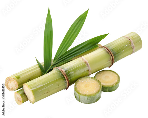Wallpaper Mural Fresh sugarcane stalks and leaves isolated on white background for natural and organic products Torontodigital.ca