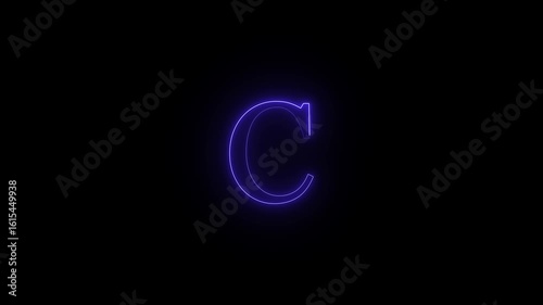 Wallpaper Mural Neon Letter C Luminescence in the Darkness a Striking Display of Illuminated Typography on a Black Background Torontodigital.ca