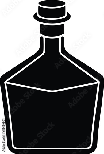 square neck elixir bottle vector icon.