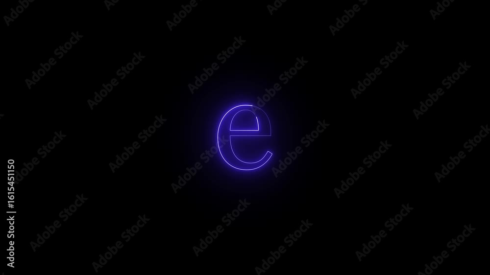 A Glowing Lowercase Letter E Against a Black Background A Glowing Lowercase Letter E Against a Black Background