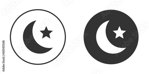 Star and crescent icon for website design, logo for web and apps.