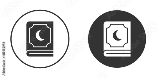 Quran book icon for website design, logo for web and apps.