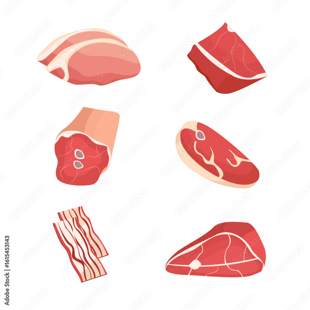 Meat Vector Set Collection Illustration Meat Vector Set Collection Illustration