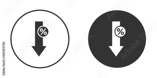 Percent down icon for website design, logo for web and apps.