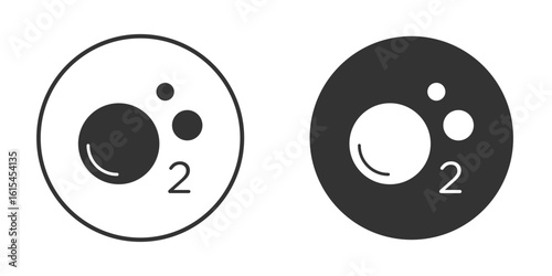 Oxygen O2 icon for website design, logo for web and apps.