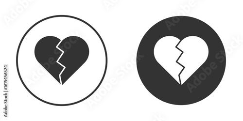 Heart Crack icon for website design, logo for web and apps.