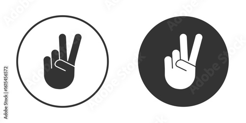 Hand peace icon for website design, logo for web and apps.