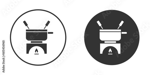 Fondue pot icon for website design, logo for web and apps.