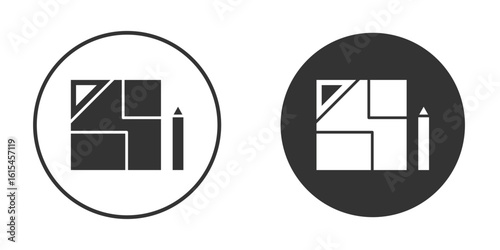 Floor plan icon for website design, logo for web and apps.