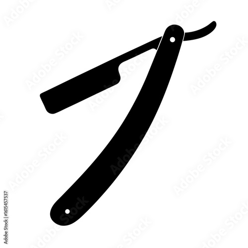 Classic Straight Razor Silhouette with a Smooth Handle for Barber Shop Aesthetics