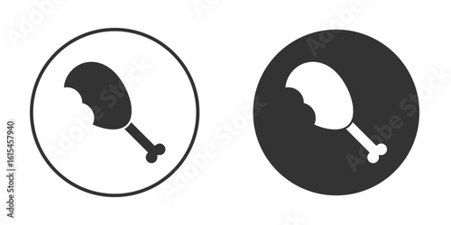 Drumstick bite icon for website design, logo for web and apps.
