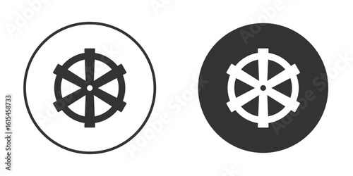 Dharmachakra icon for website design, logo for web and apps.