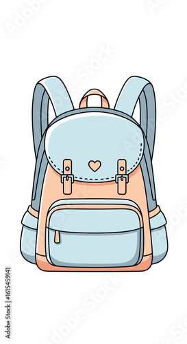 Charming pixel art backpack design featuring a sweet heart accent on the flap ideal for school and everyday adventures