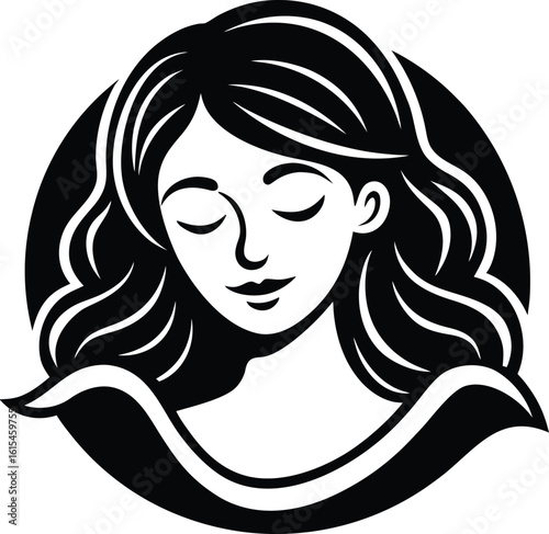 Fashionable woman with long flowing hair, a striking silhouette of beauty and style, allure, polished, dazzling, striking, beautiful