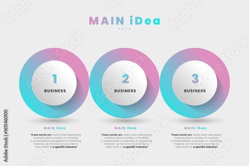 The Infographic diagram chart vector template for business and finance in 3 parts, options, presentation with elements vector illustration