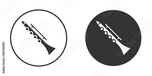 Clarinet icon for website design, logo for web and apps.