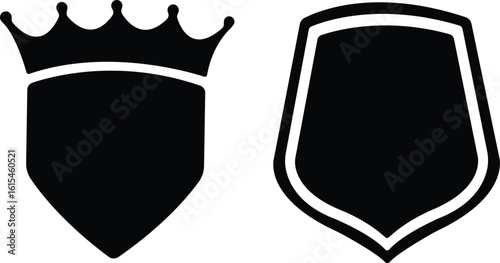 protect shield icon set.Military, Ornate, Armour, Emblem, Protection, Security, Guard.Shield badge quality symbol isolated on transparent background. Design elements for safety and protection.