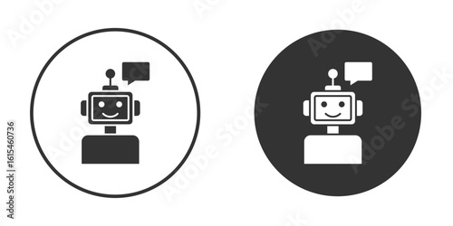 Chatbot speech bubble icon for website design, logo for web and apps.