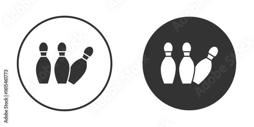 Bowling pins icon for website design, logo for web and apps.