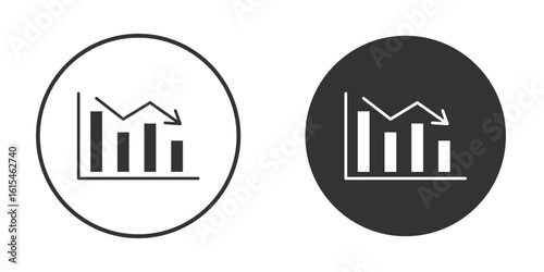 Arrow trend-down icon for website design, logo for web and apps.
