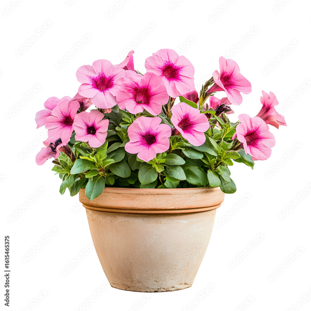 custom made wallpaper toronto digitalVibrant Pink Blooming Flowers in Pot - Natural Botanical Home Decor