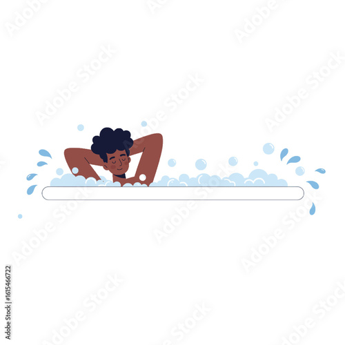 Man Relaxing in a Bubble Bath